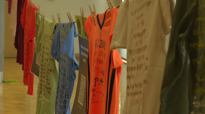 Each shirt tells the story of a different person